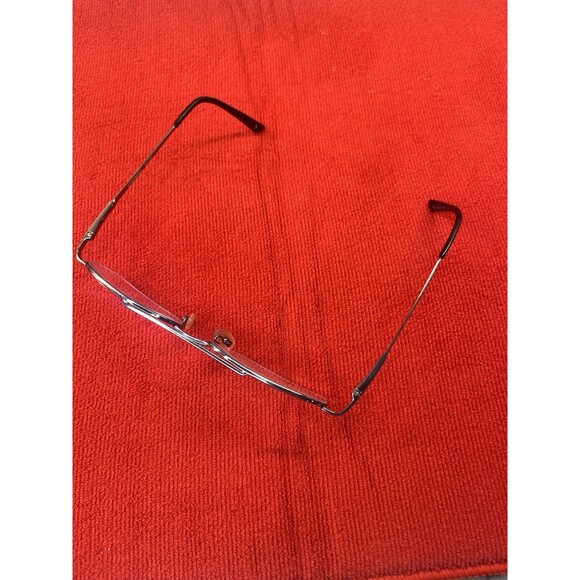 Stetson Zyloware 058 Eyeglass Frame Only XL-19 Mens Silver Half Rim Square 56-18 - Picture 3 of 9